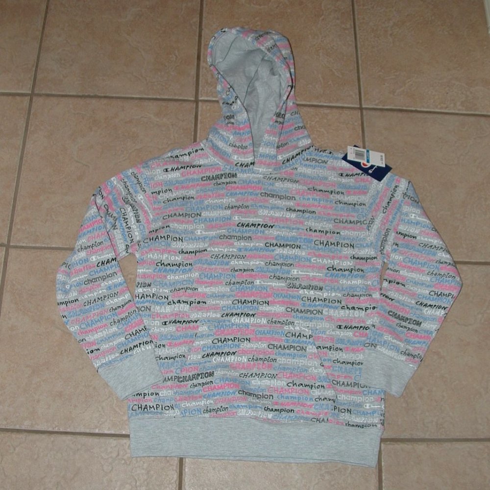 NEW Girls Sz XL School or Casual Wear Hoodie Hooded Logo Sweatshirt CHAMPION